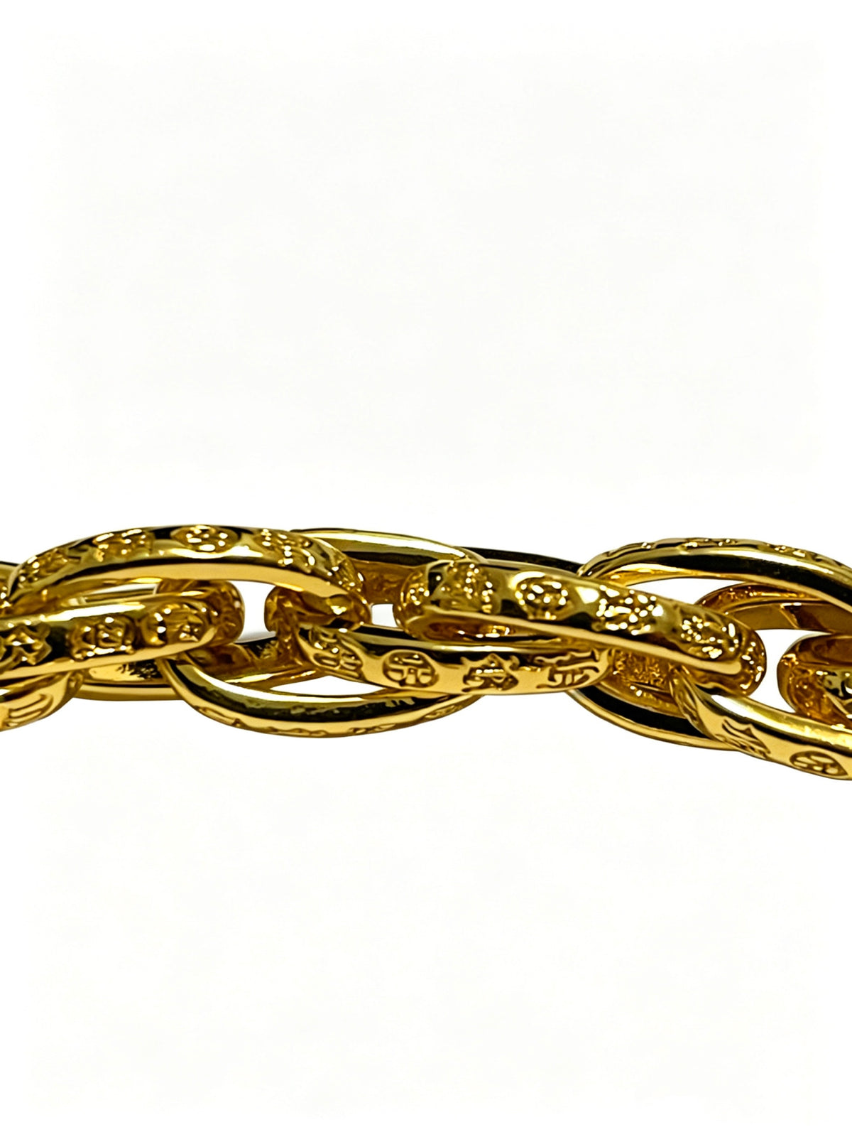 Signature Emblem Pendant Necklace in Polished Metal-Tone – Design 022 close-up detail