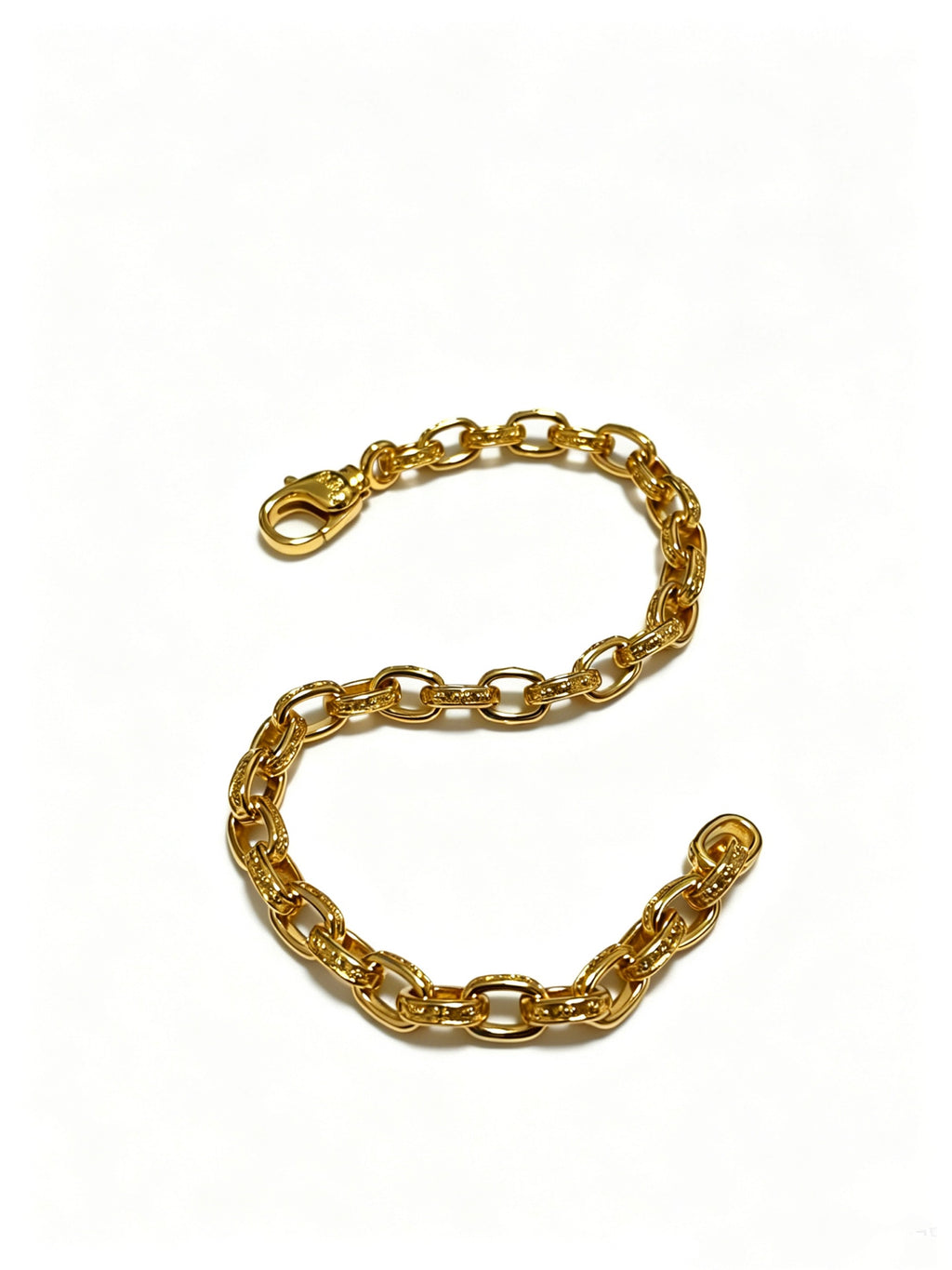 Cross Cuban-Link Bracelet in Antique Silver-Tone – Cuban Link – Design 08 detail view