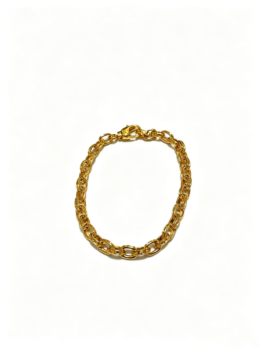 Cross Cuban-Link Bracelet in Antique Silver-Tone – Cuban Link – Design 08 main product view