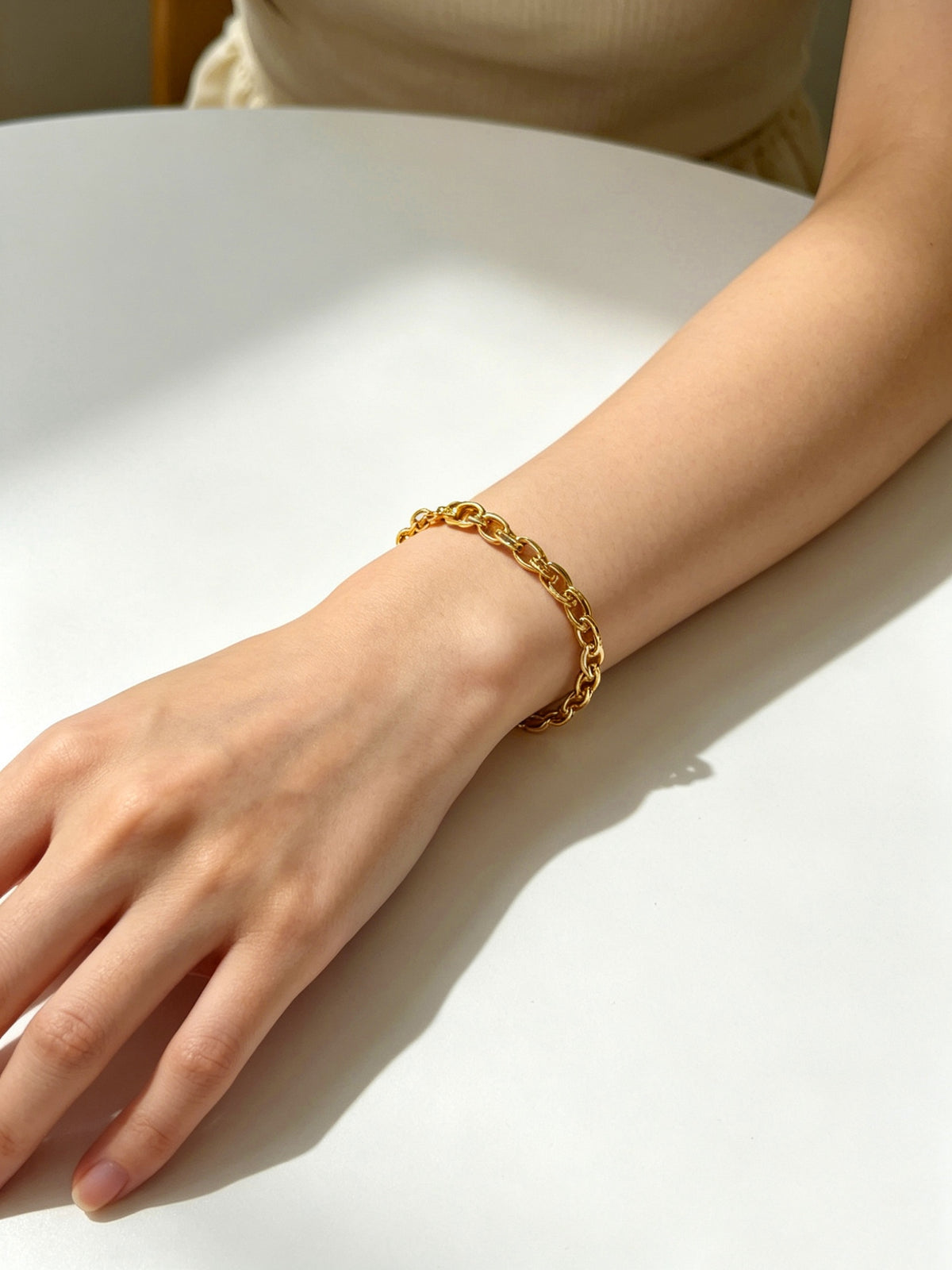 Cross Cuban-Link Bracelet in Antique Silver-Tone – Cuban Link – Design 08 detail view