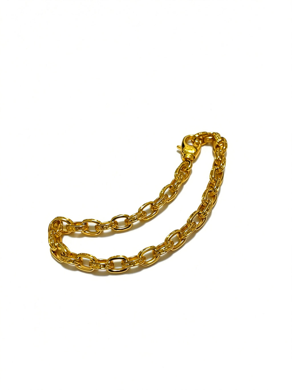Cross Cuban-Link Bracelet in Antique Silver-Tone – Cuban Link – Design 08 front product view