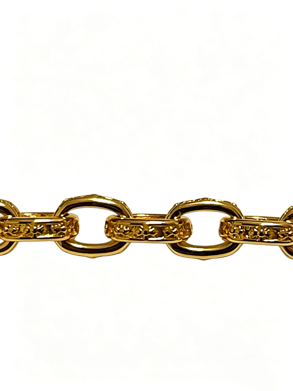Signature Emblem Bracelet in Polished Metal-Tone – Design 011 side detail