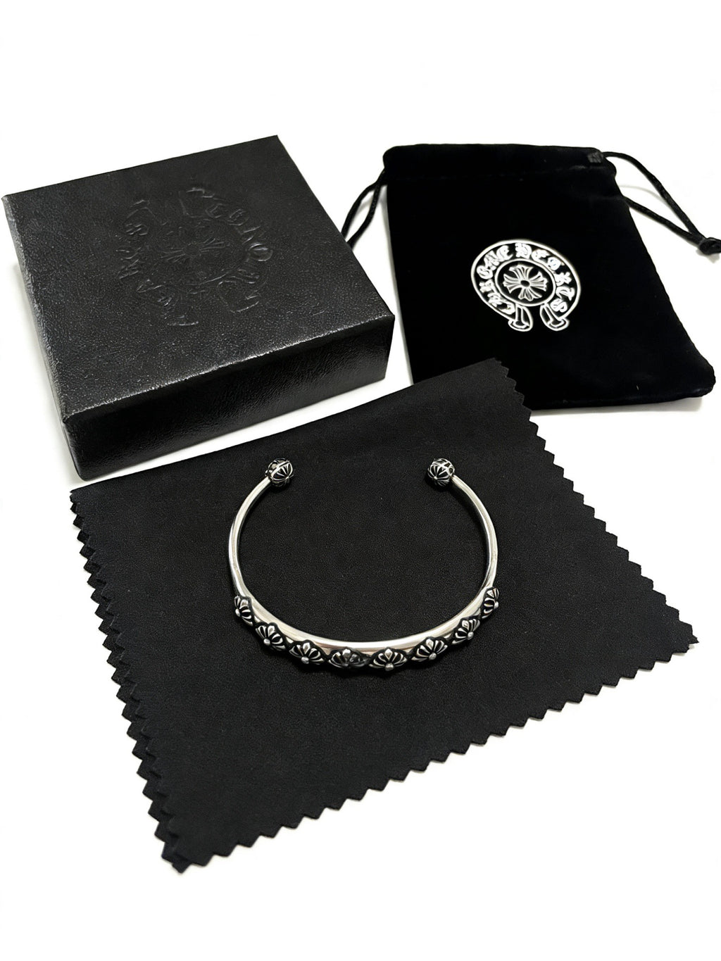 Signature Emblem Bangle in Polished Metal-Tone – Design 007 front product view