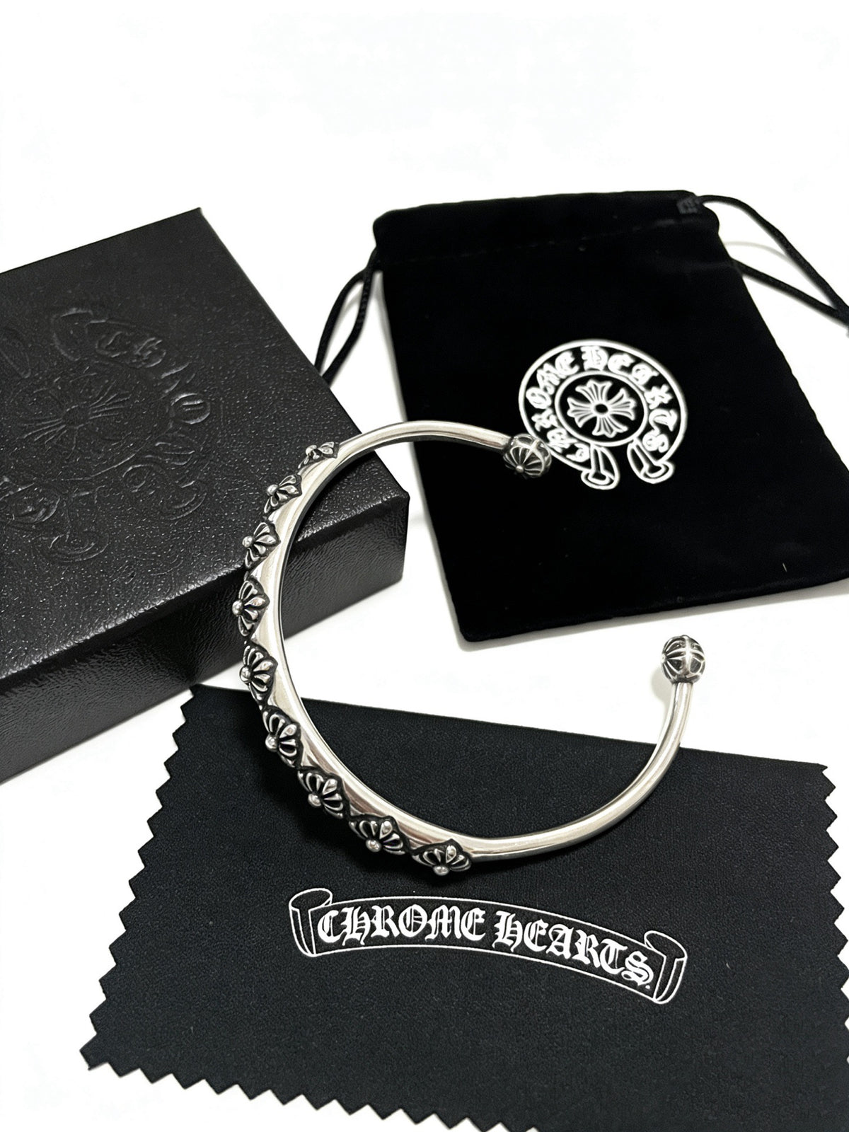 Signature Emblem Bangle in Polished Metal-Tone – Design 007 main product view