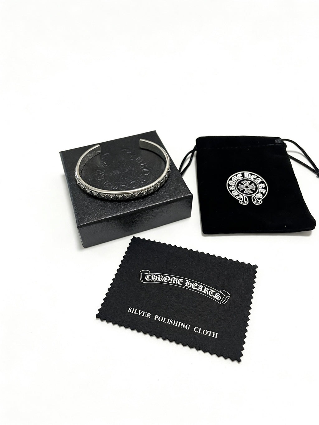 Signature Emblem Bangle in Polished Metal-Tone – Design 008 styled product view