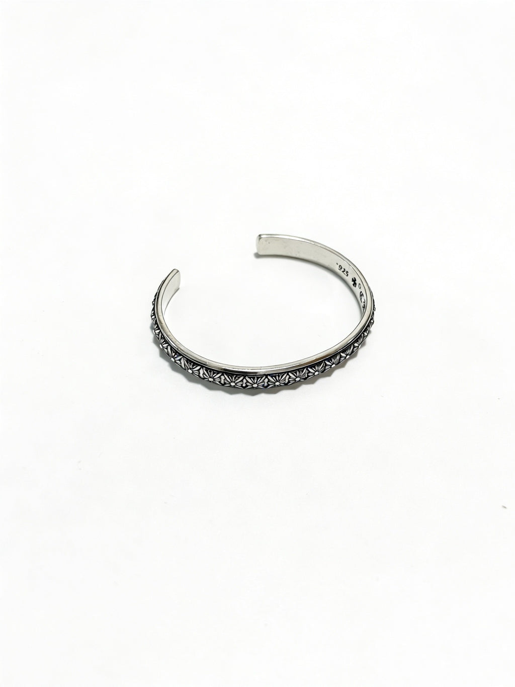 Signature Emblem Bangle in Polished Metal-Tone – Design 008 front product view