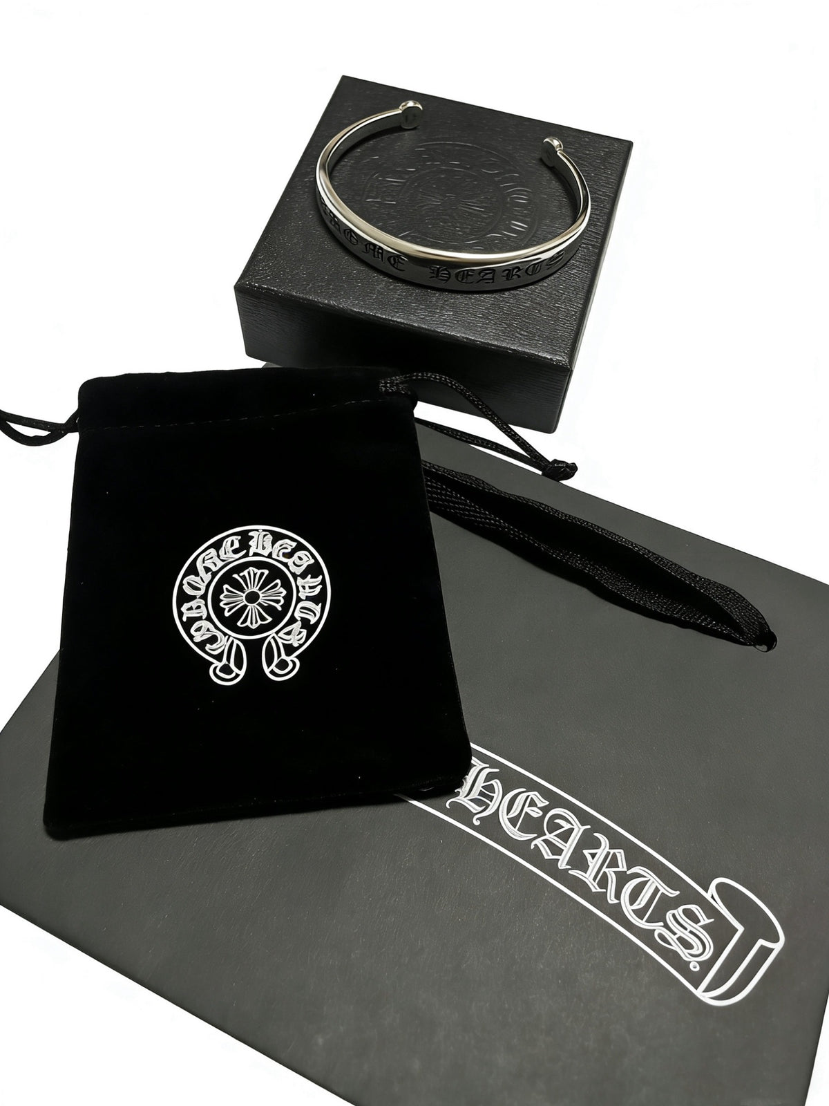 Signature Emblem Bangle in Polished Metal-Tone – Design 009 front product view