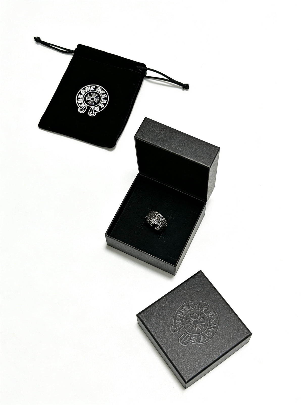 Signature Emblem Statement Ring in Polished Metal-Tone – Design 015 main product view