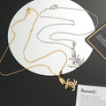 Double-C Emblem Pendant Necklace in Polished Metal-Tone – Design 001 main product view