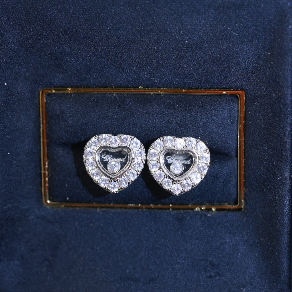 Heart Crystal-Accent Stud Earrings – Heart Detail side detail