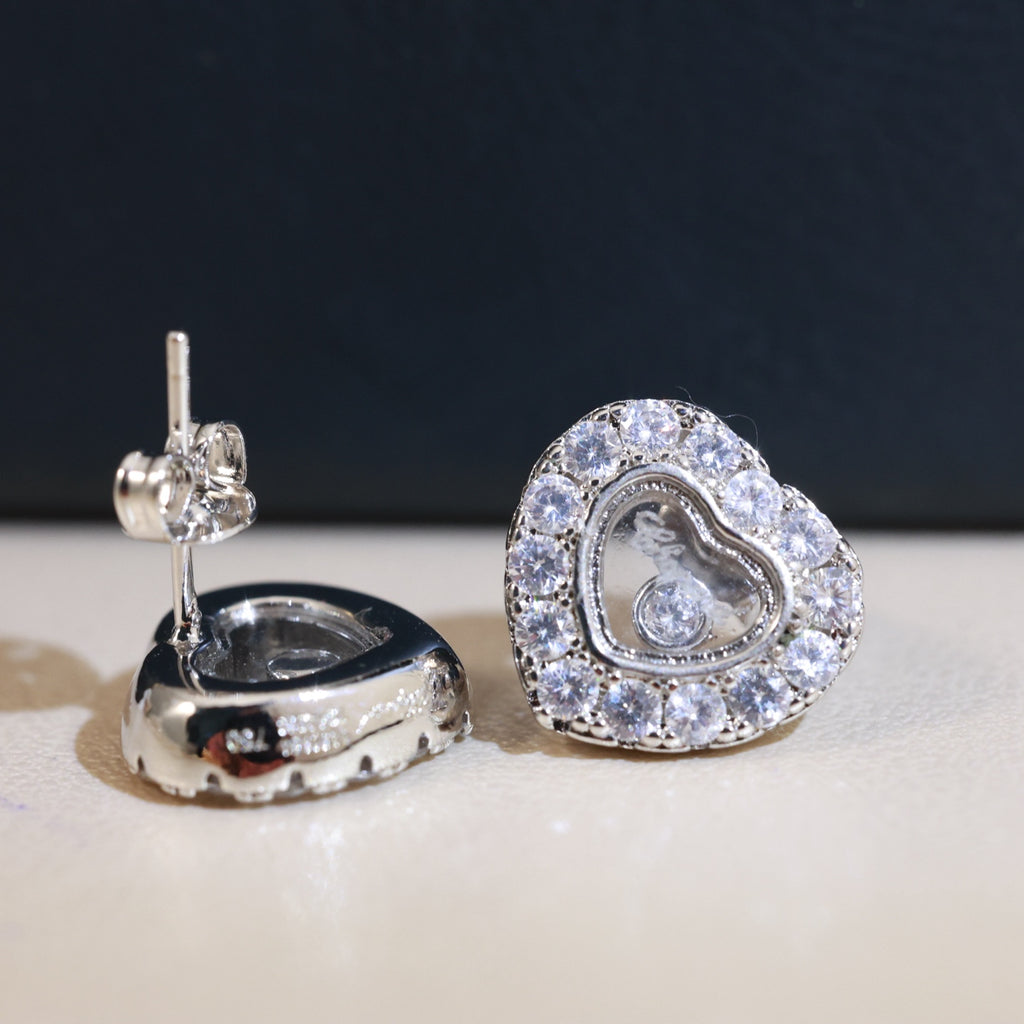 Heart Crystal-Accent Stud Earrings – Heart Detail detail view