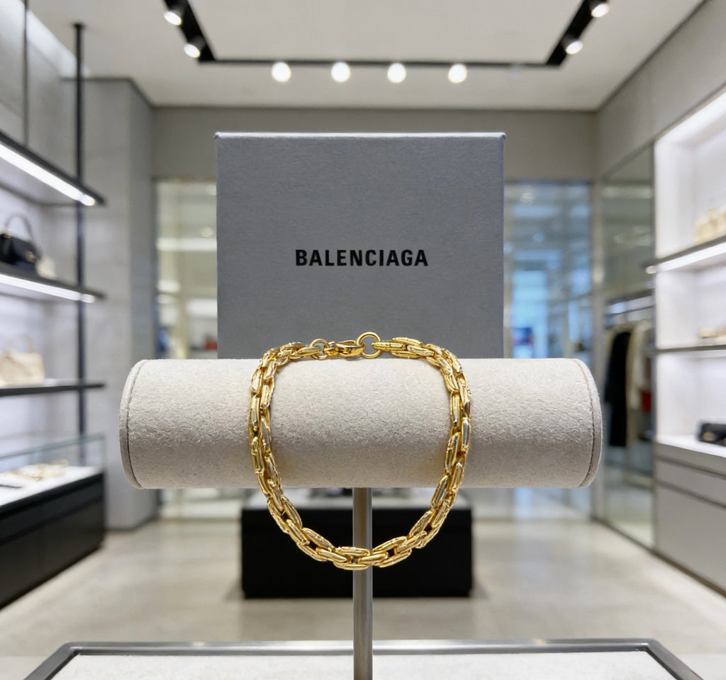 Geometric Emblem Bracelet in Polished Metal-Tone – Design 007 main product view