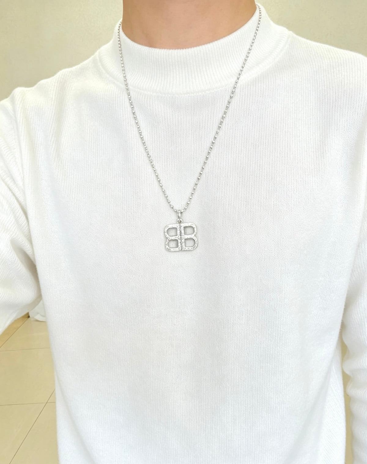 Geometric Emblem Pendant Necklace in Polished Metal-Tone – Vintage Detail – Design 021 front product view