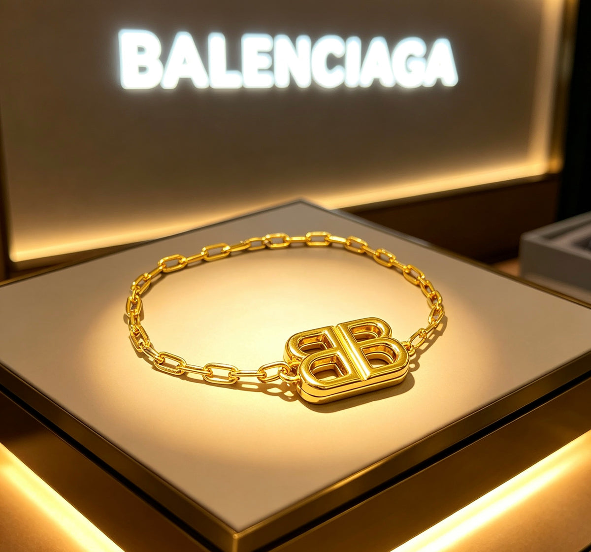 Geometric Emblem Bracelet in Polished Metal-Tone – Design 012 main product view