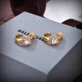 Geometric Emblem Stud Earrings in Gold-Tone – Design 003 main product view