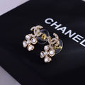 Signature Emblem Stud Earrings in Polished Metal-Tone – Design 005 main product view