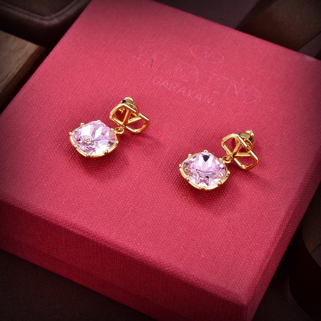 Signature Emblem Stud Earrings in Gold-Tone – Design 01 styled detail