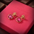 Signature Emblem Stud Earrings in Gold-Tone – Design 01 main product view