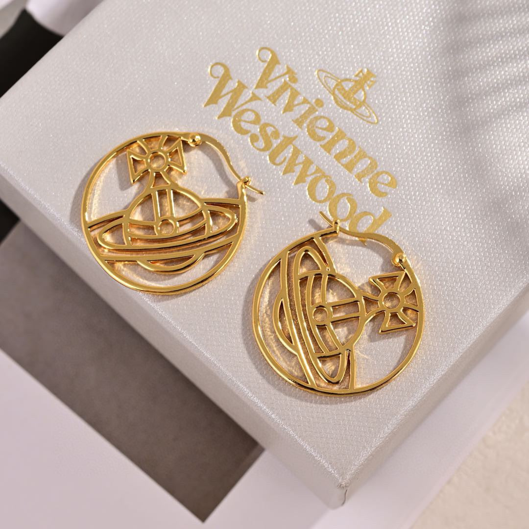 Orb Statement Earrings in Polished Metal-Tone – Design 004 close-up detail