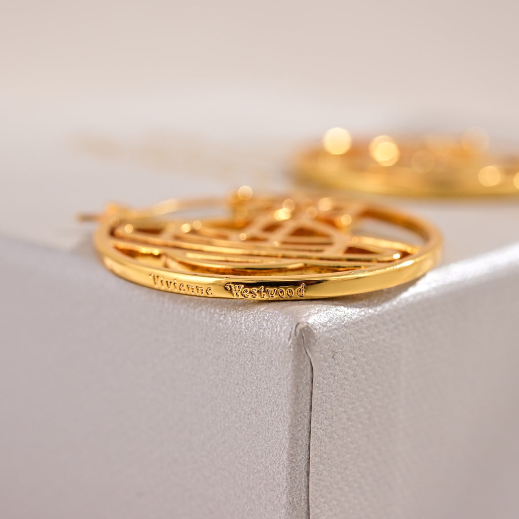 Orb Statement Earrings in Polished Metal-Tone – Design 004 front product view