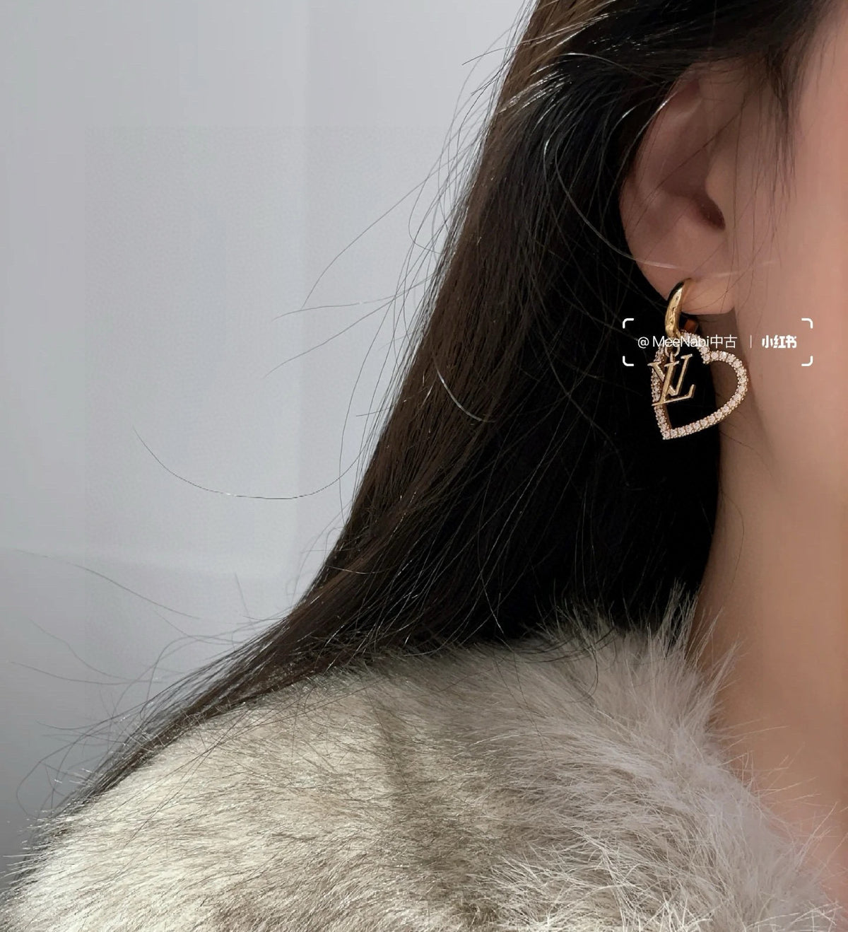 Letter Emblem Stud Earrings in Polished Metal-Tone – Design 005 styled product view