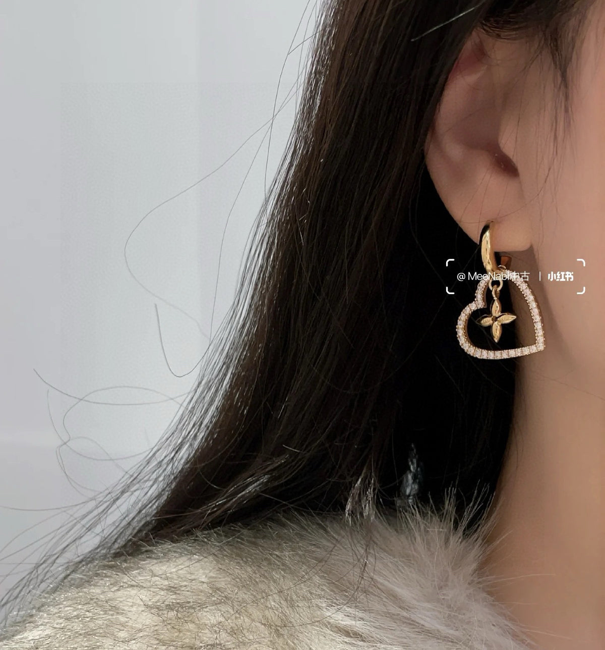 Letter Emblem Stud Earrings in Polished Metal-Tone – Design 005 detail view