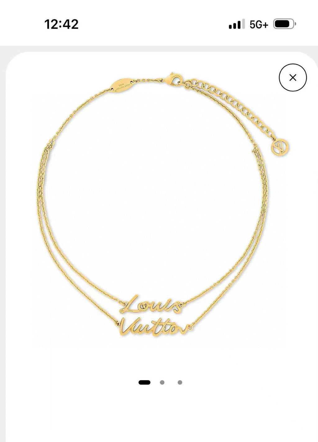 Letter Emblem Pendant Necklace in Polished Metal-Tone – Design 008 side detail