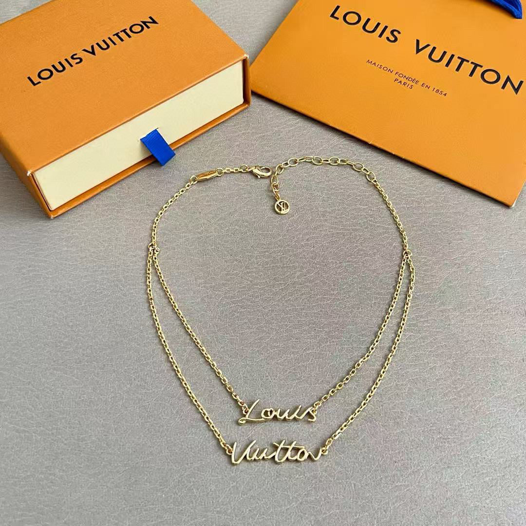Letter Emblem Pendant Necklace in Polished Metal-Tone – Design 005 detail view