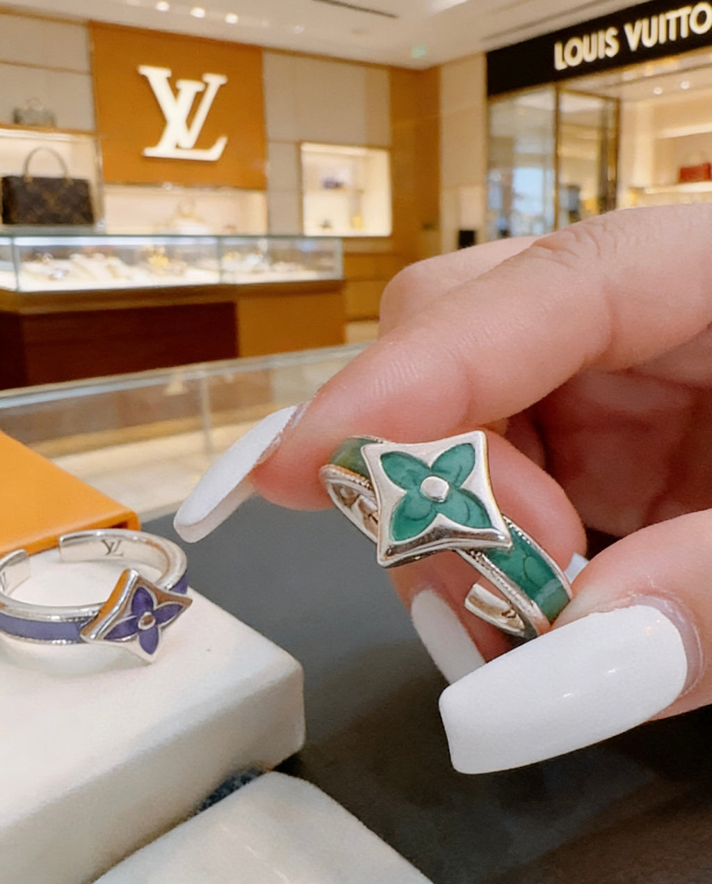 Geometric Emblem Statement Ring in Silver-Tone – Design 002 main product view