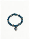 Cross Statement Bracelet in Antique Silver-Tone – Agate Detail – Design 02 main product view