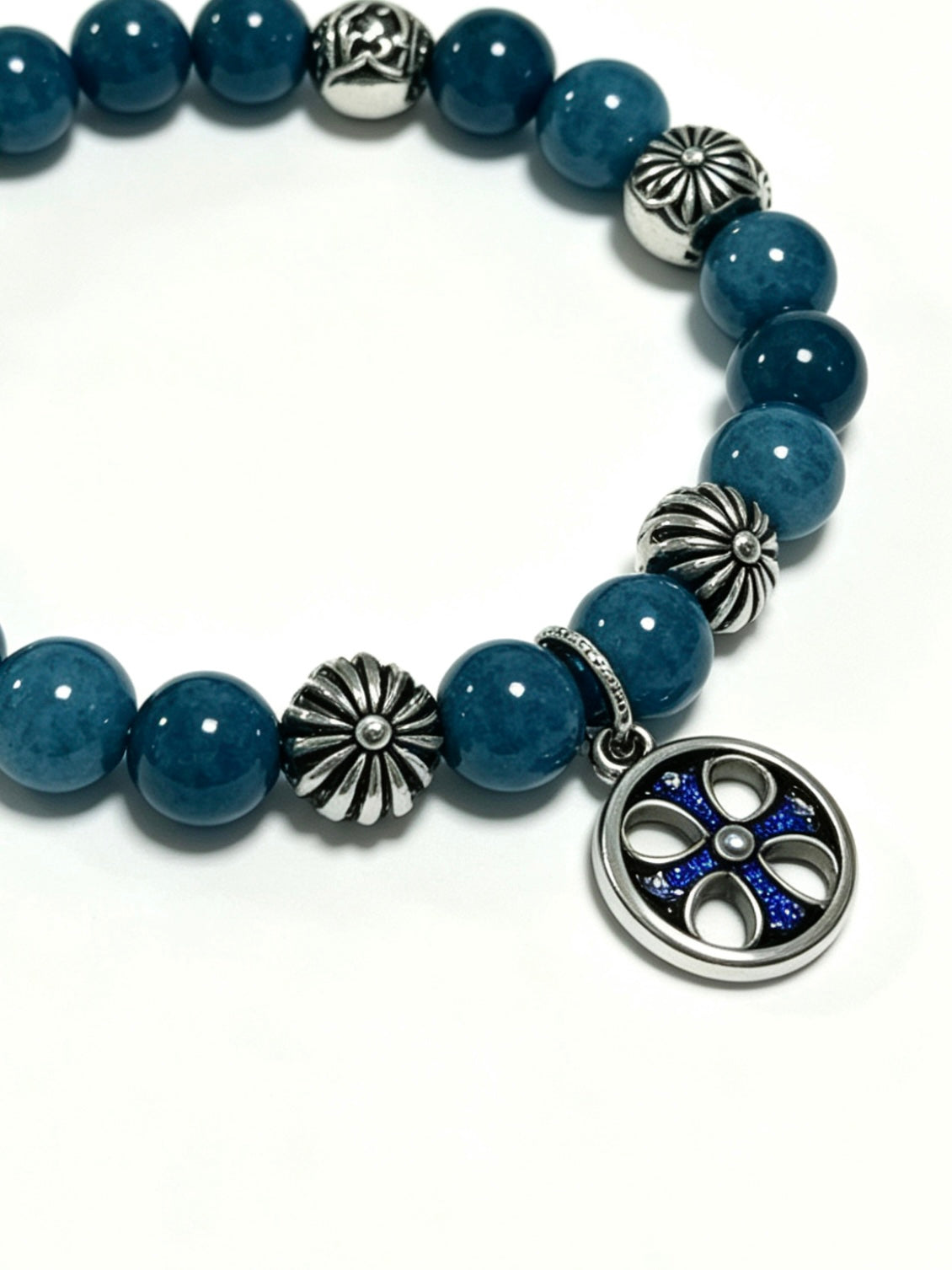 Signature Emblem Bracelet in Polished Metal-Tone – Design 004 close-up detail