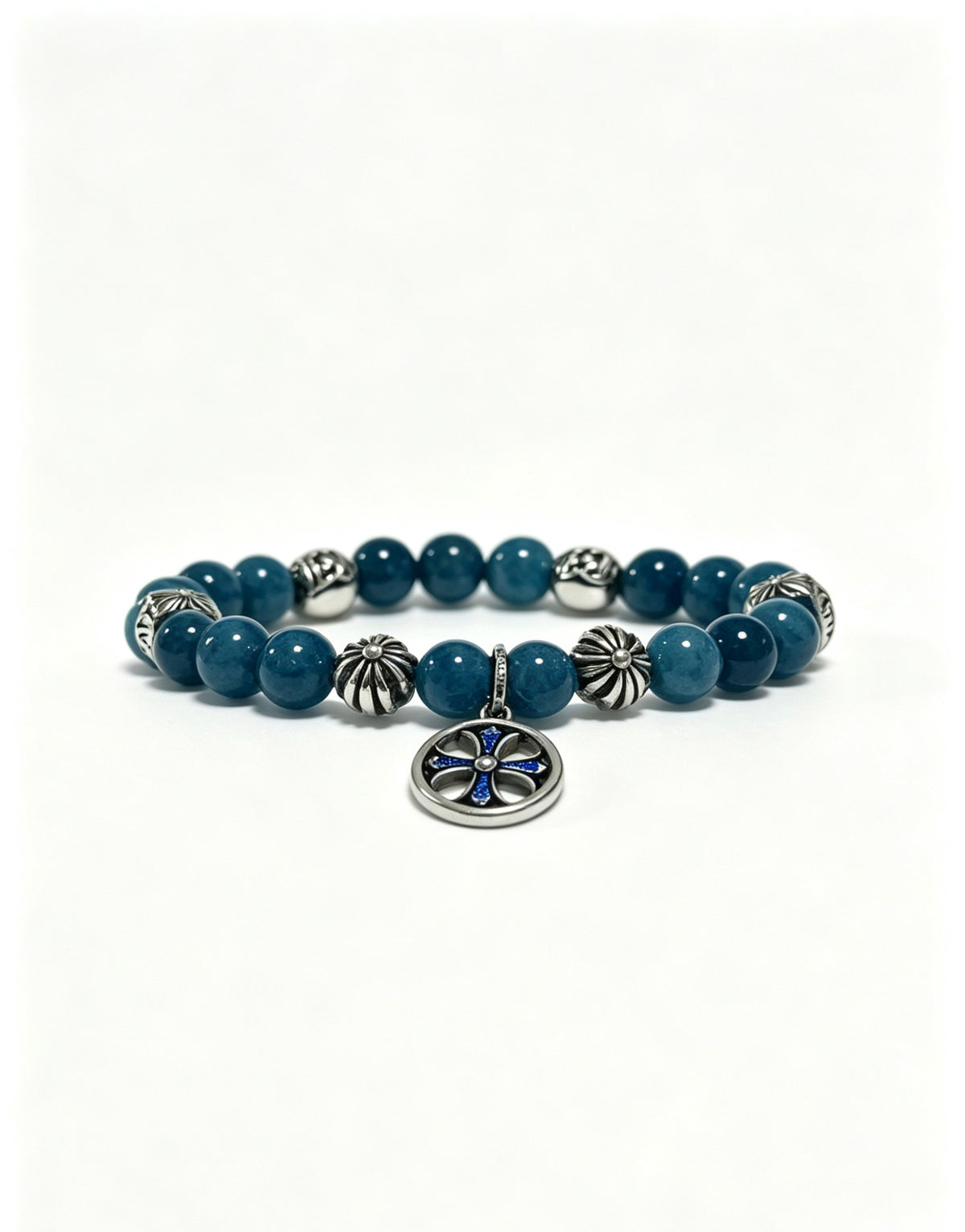 Signature Emblem Bracelet in Polished Metal-Tone – Design 004 detail view