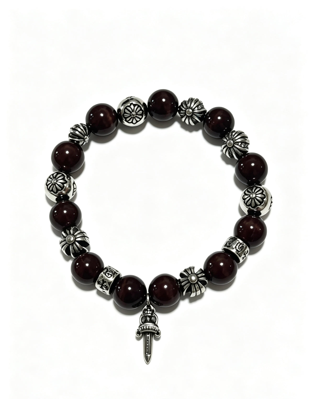 Signature Emblem Bracelet in Polished Metal-Tone – Design 003 detail view