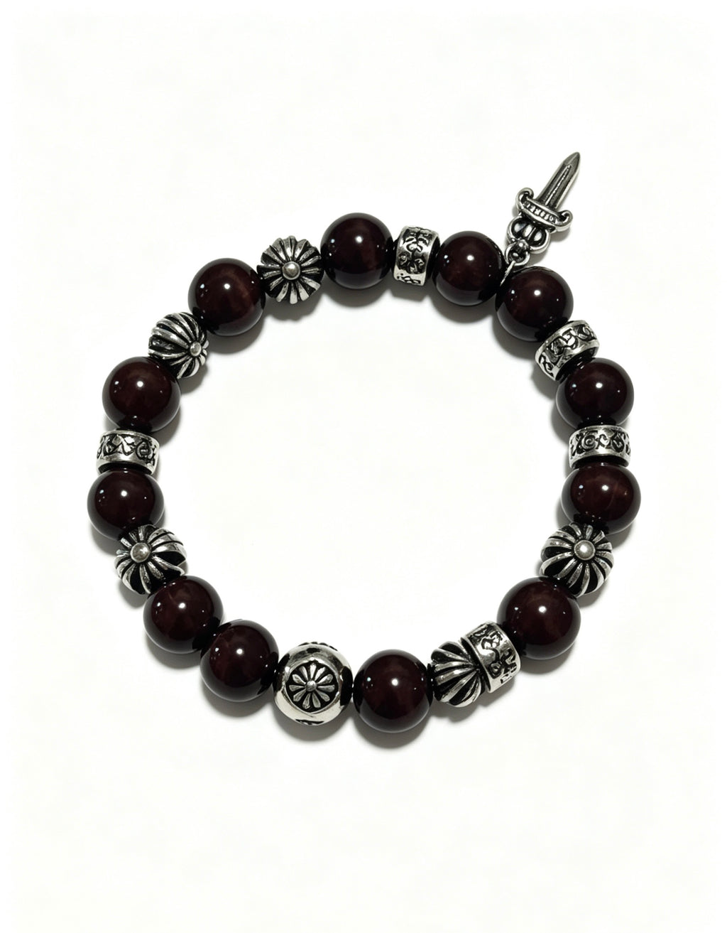 Cross Statement Bracelet in Antique Silver-Tone – Agate Detail styled product view