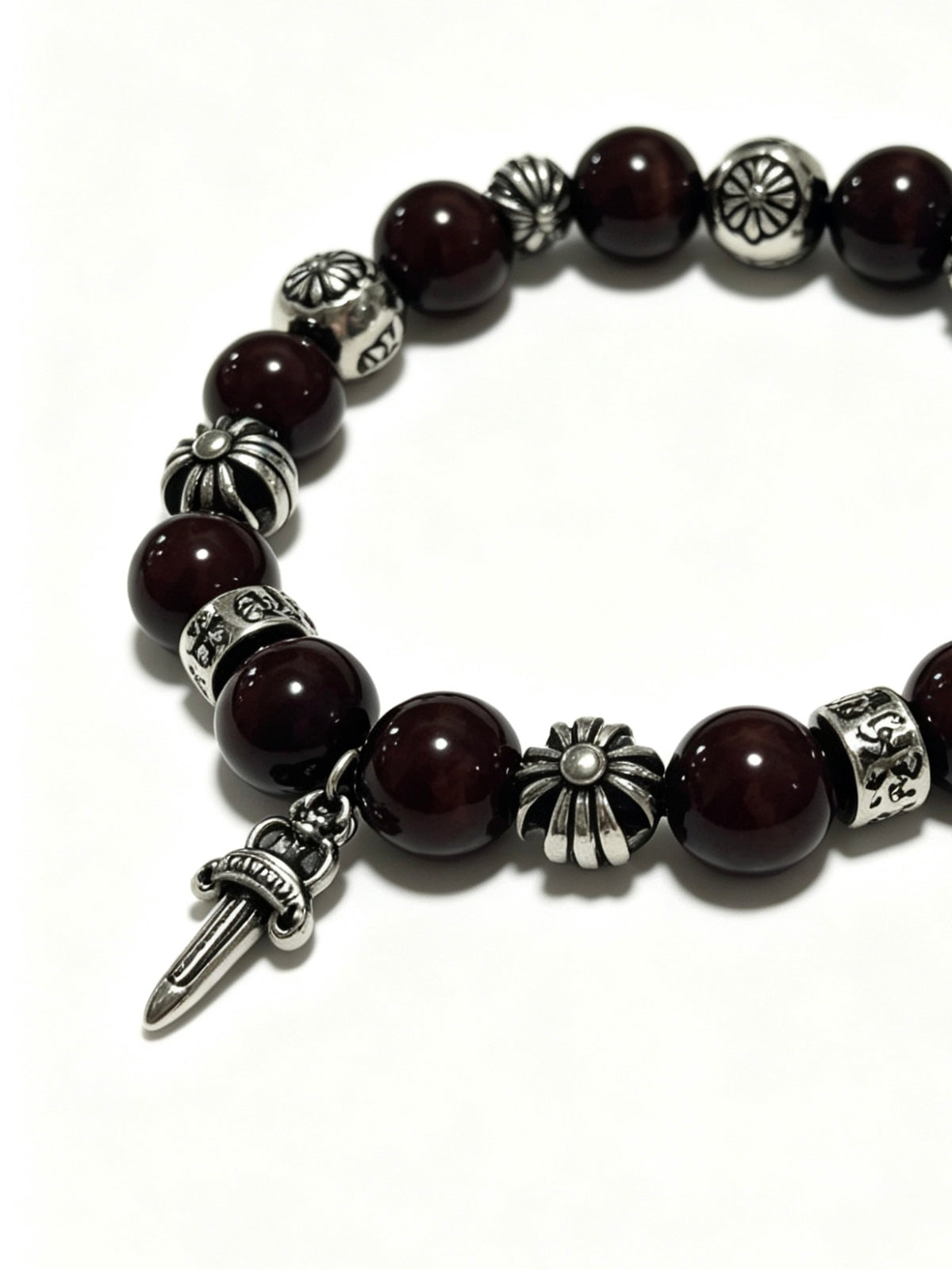 Signature Emblem Bracelet in Polished Metal-Tone – Design 003 close-up detail
