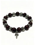 Cross Statement Bracelet in Antique Silver-Tone – Agate Detail main product view