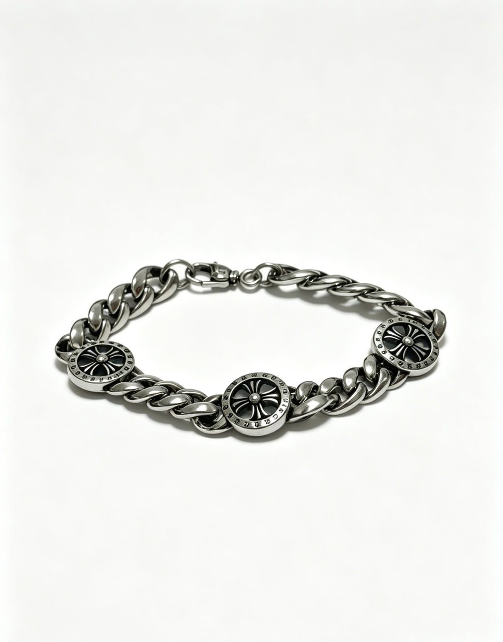 Signature Emblem Bracelet in Polished Metal-Tone – Design 002 main product view