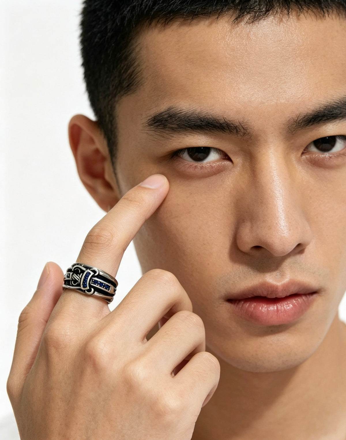 Cross Statement Ring in Metal-Tone – Design 09 front product view