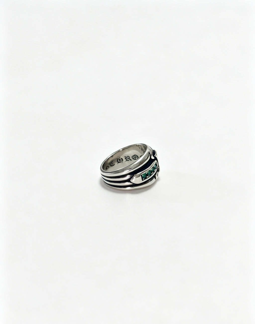 Signature Emblem Statement Ring in Polished Metal-Tone – Design 008 main product view