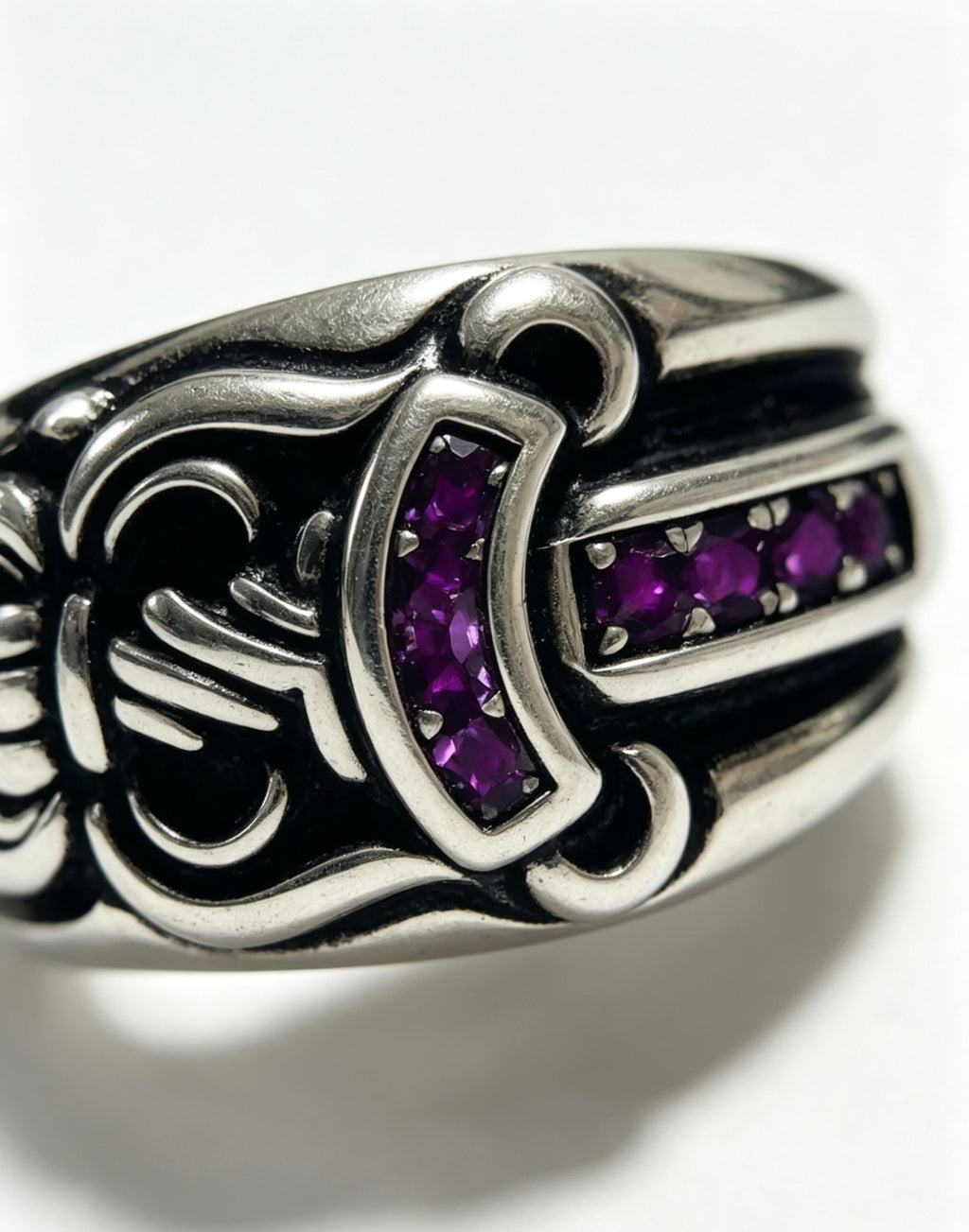 Signature Emblem Statement Ring in Polished Metal-Tone – Design 007 styled product view