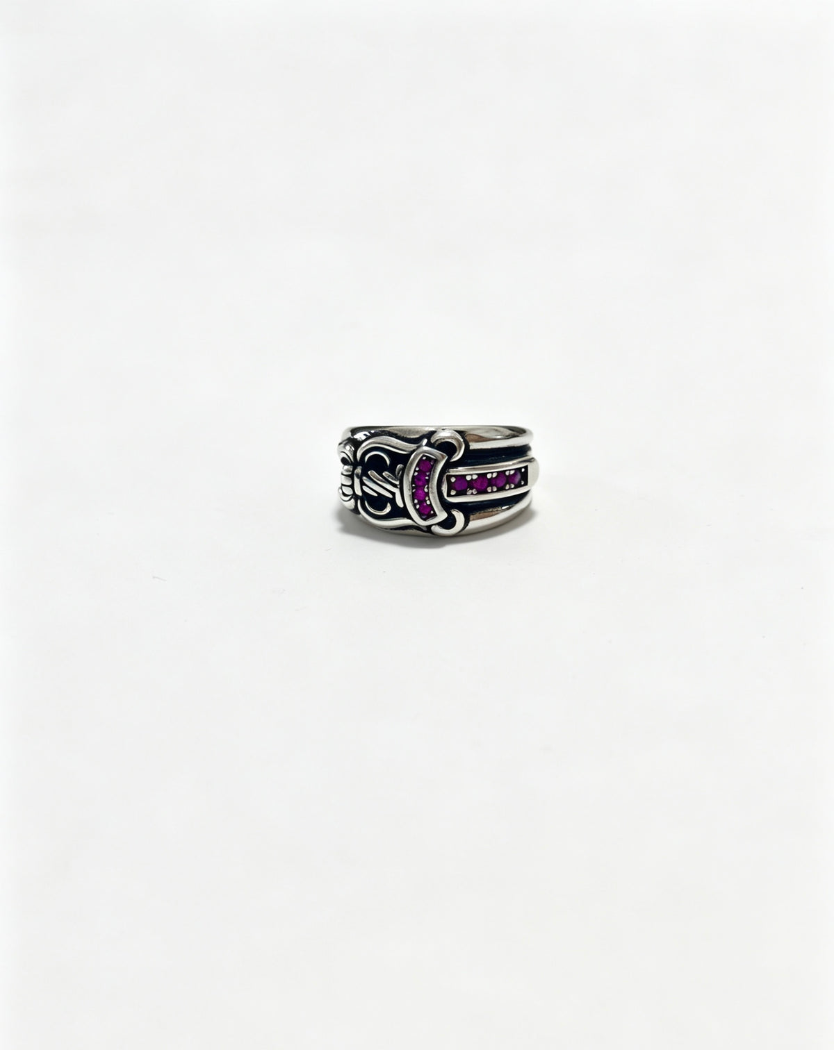 Signature Emblem Statement Ring in Polished Metal-Tone – Design 007 main product view