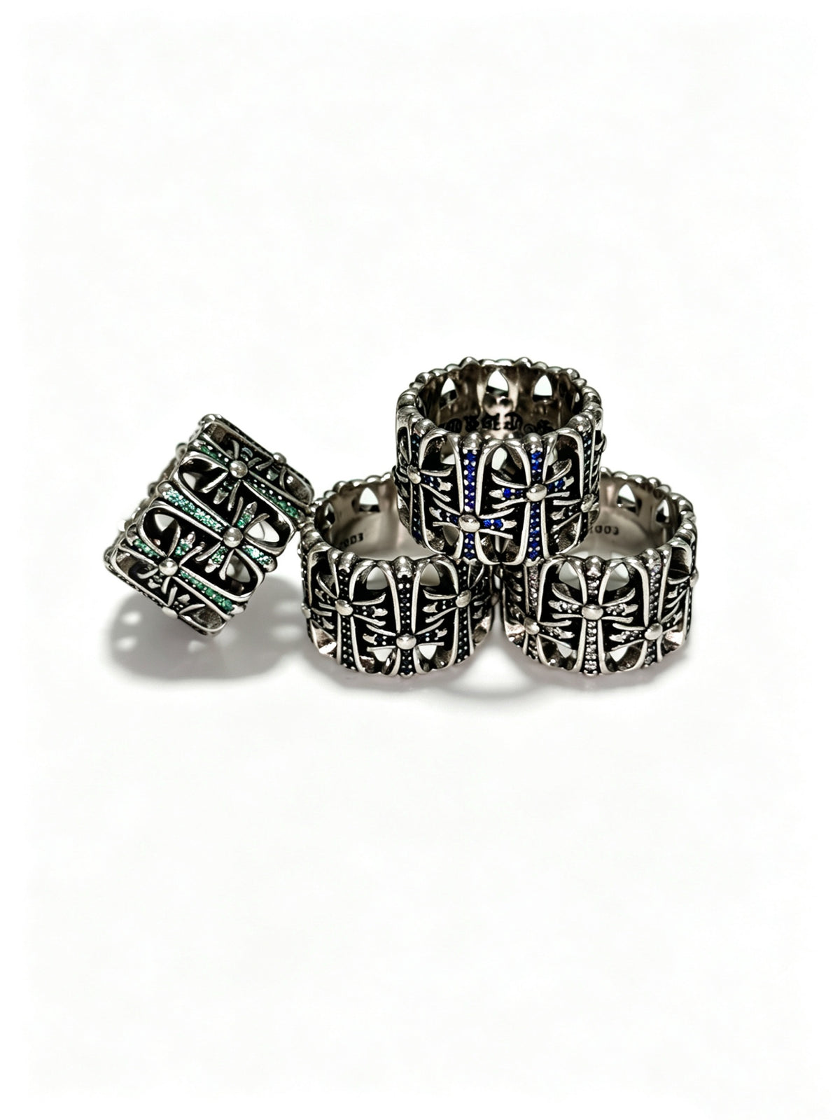 Signature Emblem Statement Ring in Polished Metal-Tone – Design 003 side detail