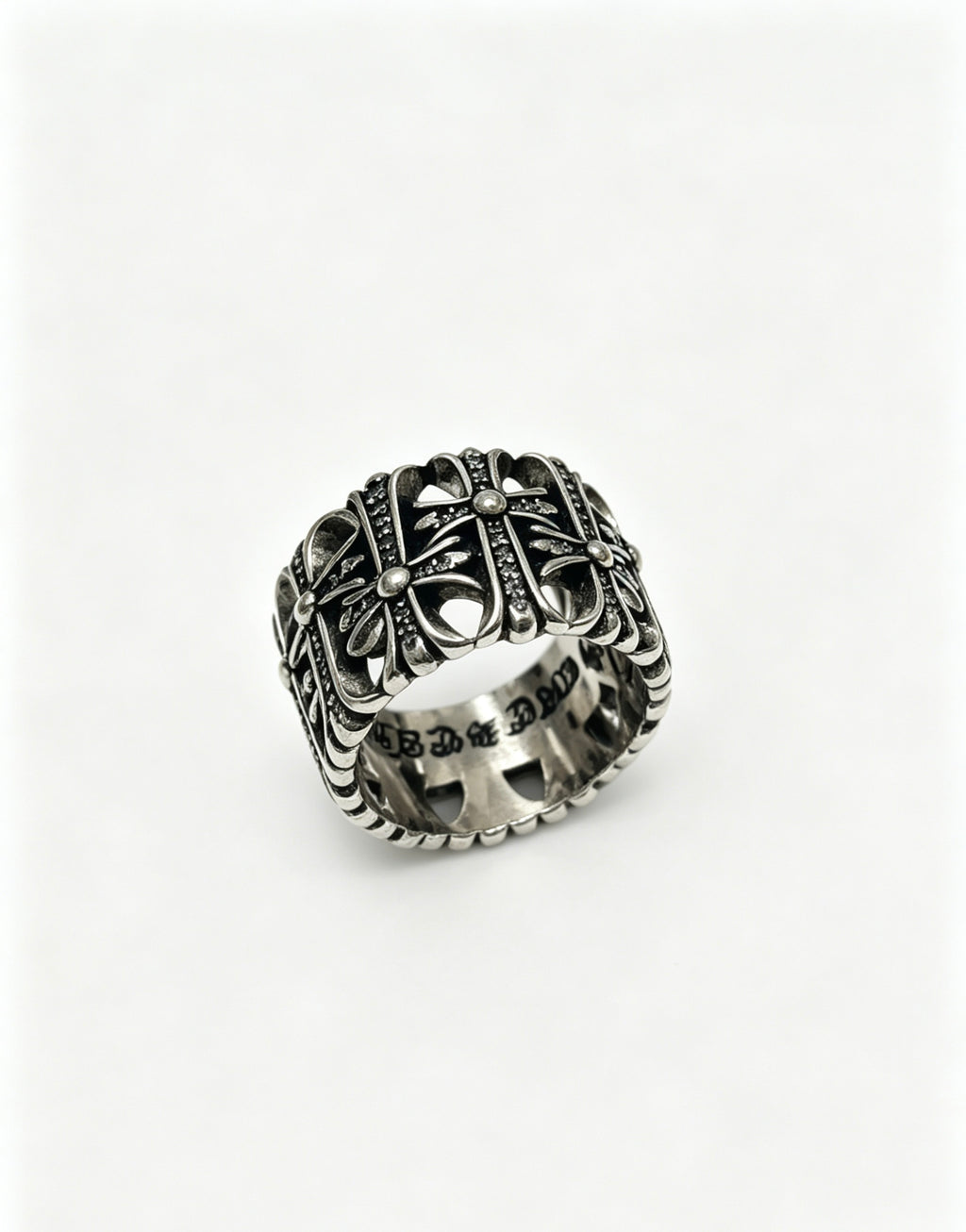 Cross Statement Ring in Metal-Tone – Design 05 detail view