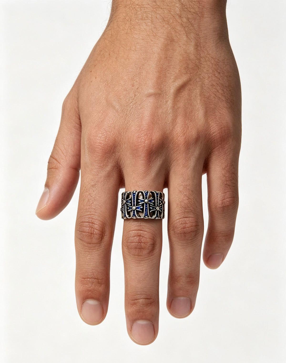 Cross Statement Ring in Metal-Tone – Design 04 main product view