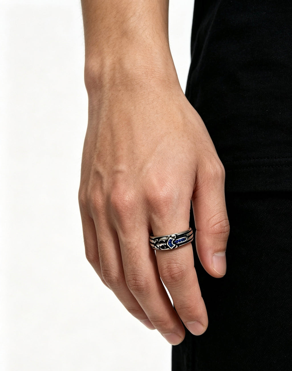Signature Emblem Statement Ring in Polished Metal-Tone – Design 002 front product view