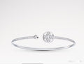 Clover Bangle in Polished Metal-Tone – Clover Detail – Design 002 main product view