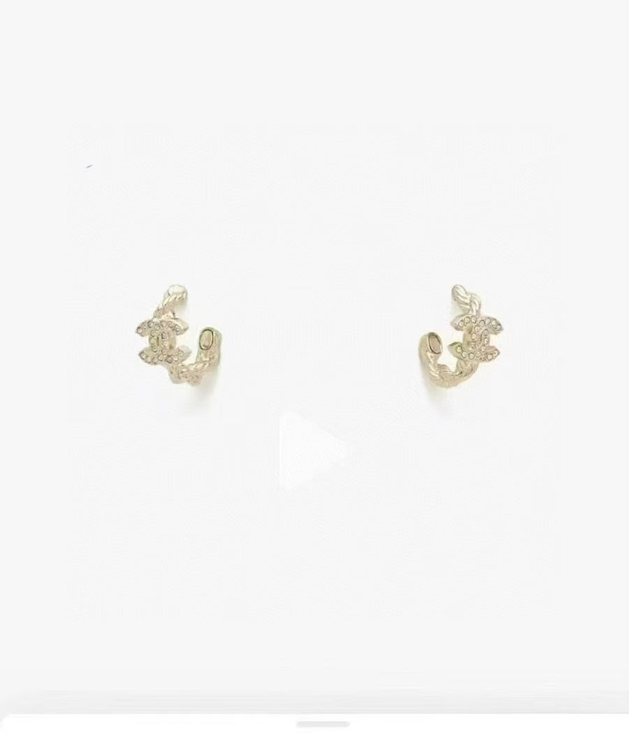 Signature Emblem Stud Earrings in Gold-Tone – Design 001 main product view