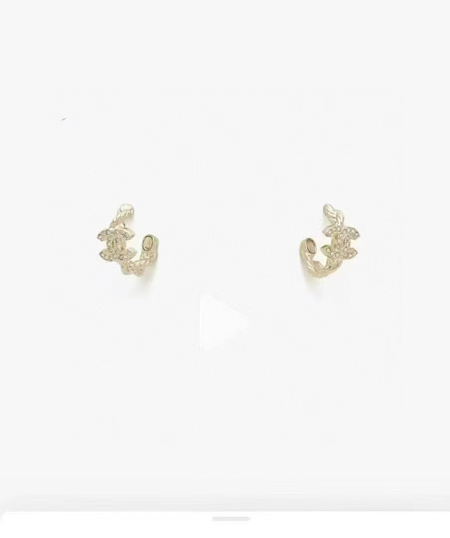 Signature Emblem Stud Earrings in Gold-Tone – Design 005 main product view