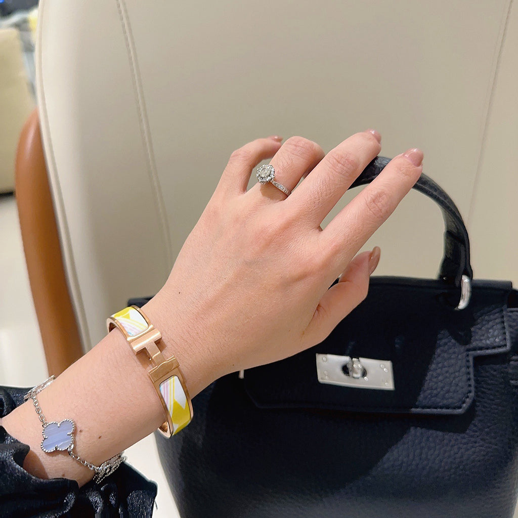 Horse Bangle in Gold-Tone – Enamel Detail styled product view