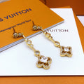 Geometric Emblem Stud Earrings in Gold-Tone – Design 001 main product view